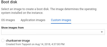 Chunkserver boot disk from image