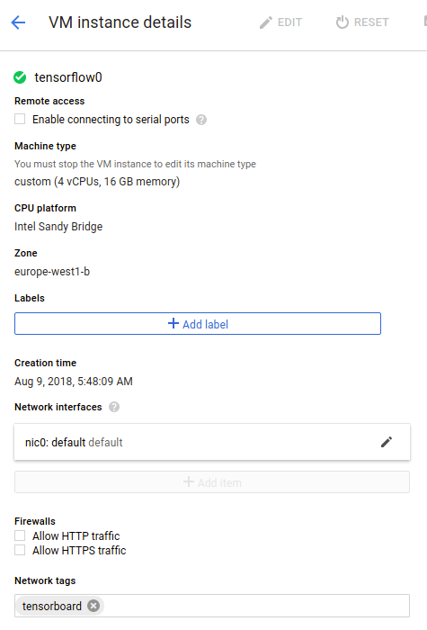 MooseFS In Google Cloud - Adding network tag for Tensorboard